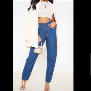 Petite Midwash Denim Mom Jeans - Dark blue